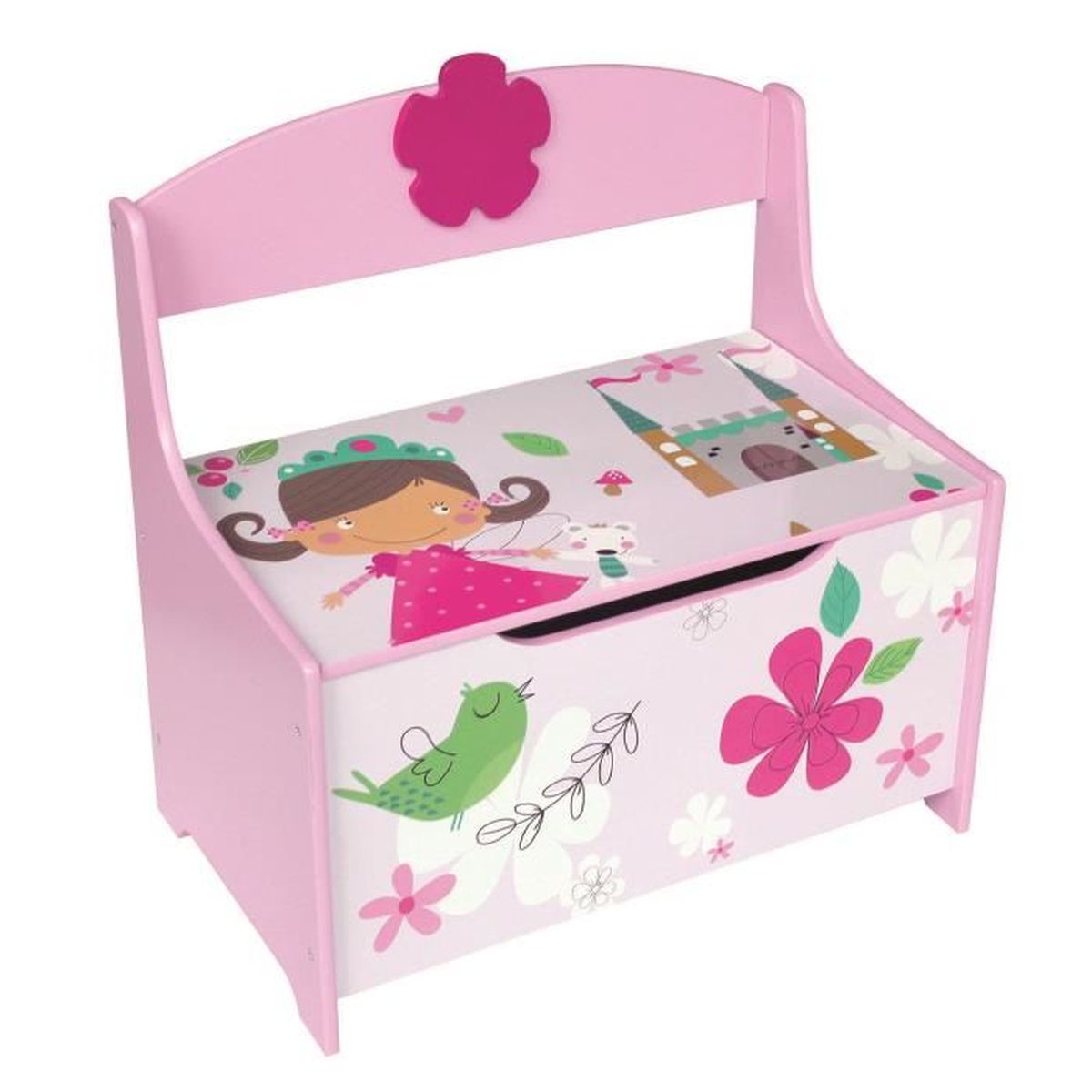 Banc Coffre A Jouets Motif Girly L 60 X P 35 X H 59 Cm Achat Vente Coffre A Jouets 6038009228310 Soldes Cdiscount