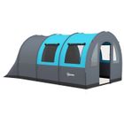 Tente de camping Outsunny pour 5-6 personnes avec 2 portes de chambre et sac de transport, imperméable dim. 480x260x200 cm