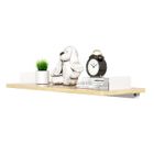 KAPANOU Étagères Mural - Étagères Robustes en Bois avec Supports en Métal ,pour le Stockage de Livres, Décoration de Salon, Blanc