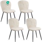 WAFTING Lot de 4 Chaises de Salle à Manger, Design Coquille en Chenille Doux, Pieds Métal,Beige
