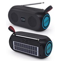 Enceinte Bluetooth, Haut-parleur sans fil Bluetooth solaire extérieur Subwoofer avec fonction Radio FM, soutien disque U/carte TF