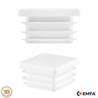 Bouchon plastique pour tube carré - 60x60 mm - 1 pièce – Blanc - Capuchon plastique - Embout tuyau - EMFA®