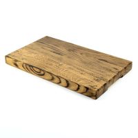 Planche à découper en bois massif avec poignées encastrées rectangulaires 50 cm x 30 cm x 4 cm (fumé, chêne)