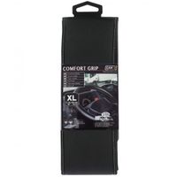 Car Plus couvre-volant Comfort Grip Vent uni cuir synthétique noir / blanc 41-42 cm
