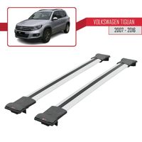 Pour Volkswagen Tiguan 2007-2016  Barres de Toit FLY Modèle Railing Porte-Bagages de voiture - Gris