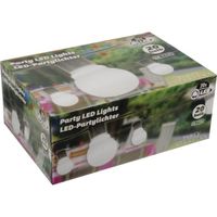 Lanterne LED pour jardin - Fête - 10 ampoules - Fonctionne à pile - Blanc