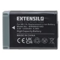 EXTENSILO Batterie remplacement pour Canon NB-13L pour appareil photo, reflex numérique (1250mAh, 3,6V, Li-ion) 