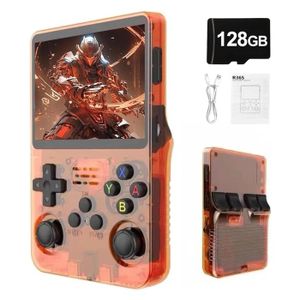 Console de jeu portable rétro open source POWKIDDY RGB20S avec écran IPS de 3,5 pouces, 16 Go + 256 Go (Jaune