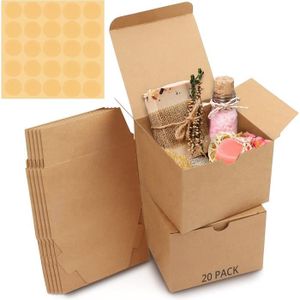 PAPIER CADEAU Lot de 20 boites papier kraft marron pour emballage cadeau - recyclables et personnalisables