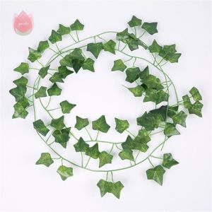 FLEUR ARTIFICIELLE Objets décoratifs,lierre artificiel plante artificielle Guirlande de feuilles de vigne verte en soie,1 pièce- 1.8M Creeper leaf