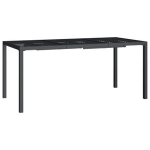 TABLE DE JARDIN  CUQUE Table de jardin anthracite 165x80x72 cm acier CQ003