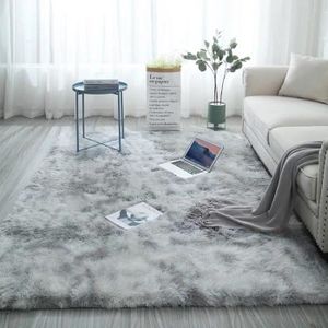 Tapis Shaggy Shaggy Gris Rayé Vert Rouge Tapis Beige De
