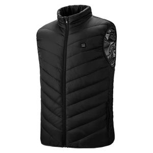 GILET - CARDIGAN Gilet chauffant à capuche avec chargeur USB,pour randonnée,vêtements chauds d'extérieur,thermique,étanche,pour Camping- black vest