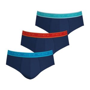 CULOTTE - SLIP ATHENA Lot de 3 slips  Easy Bio Bleu HOMME