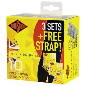 Rotosound Roto Yellows Jeu de 7 cordes pour guitare électrique Nickel Tirant regular Import Royaume Uni 10 13 17 26 36 46 56 