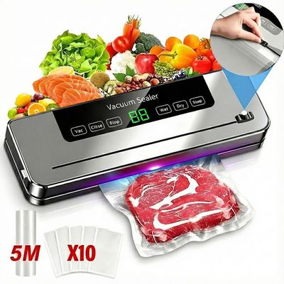 Machine Sous Vide Alimentaire Professionnelle - Compacte, Avec Mode Sec/humide, 10 Sacs Inclus, Parfaite Pour Viandes, Légumes, Fruits De Mer
