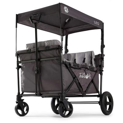 Chariot De Transport Miweba MB-10 - Pliant, Freins, Toit Amovible - 100kg Capacity - Pour Enfants, Jardin
