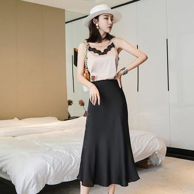 Jupe satin de best sale soie