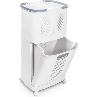 Panier à Linge Pliable Siyecioa 60L Avec Roulettes - Corbeille à Linge Sale | Rangement Chambre