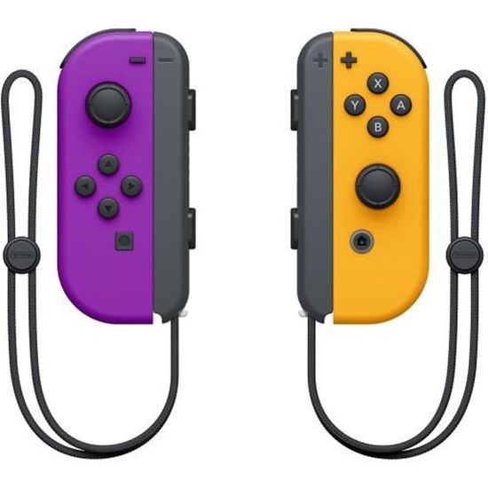 Paire de manettes Joy-Con Violet Néon & Orange Néon pour Nintendo Switch