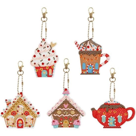 Kit 20 Pendentifs Diamant Peinture Noël - Motif Lutin - Avec Strass Et Outils - Activité DIY Enfant