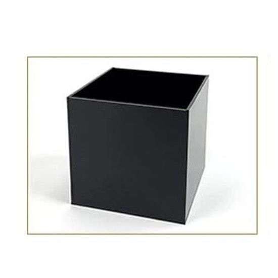 FINGERINSPIRE - 2 Socles Carrés En Bois 12x12x1.85cm Noir - Présentoir à Bijoux, Vitrine, Objets Déco
