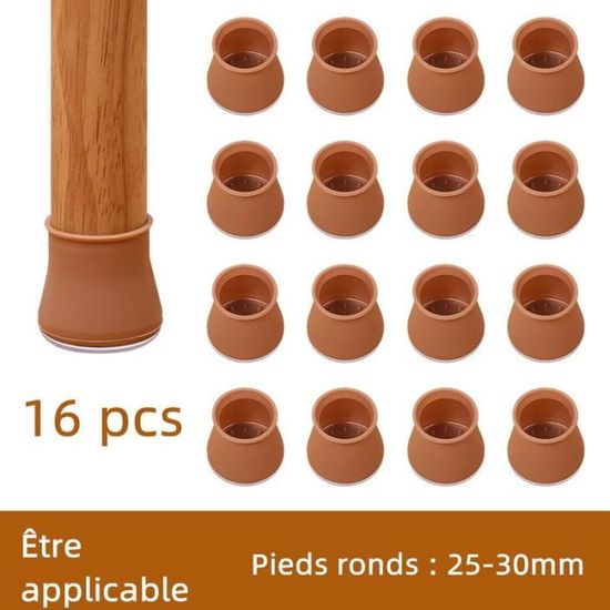Capuchons De Pieds De Chaise En Silicone - Lot De 16, Gris, Antidérapant, Protection Sol - 3