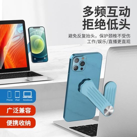 Magtame Support Magnétique Téléphone Double Face - Compatible MagSafe Et Smartphones - Rotation 360°, Inclinaison 140° - Pour Bureau, Voiture, Frigo - Mince Et Puissant