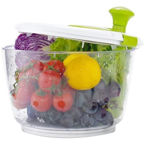 Essoreuse à salade avec grand bol à salade et passoire en plastique, système d'évacuation facile de l'eau532