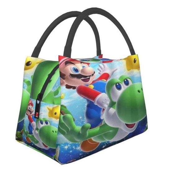 Sac à Lunch Rouge Super Mario Bros Wii Avec Mario Et Yoshi - Neuf Avec étiquettes - Nintendo