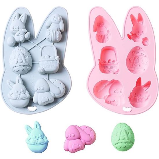 2 Moules En Silicone Lapin De Pâques - Pour Bougies, Chocolat, Savon DIY