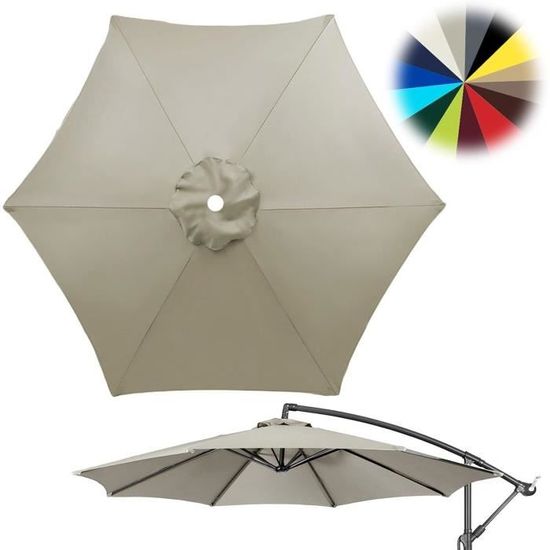 Toile De Remplacement Pour Parasol De Jardin 6 Baleines - Taille 200cm à 300cm, Polyester Résistant UV30+, Imperméable - Facile à Installer