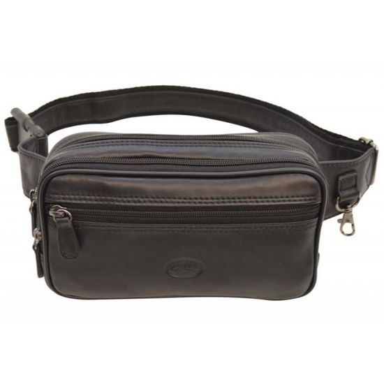 Sac Banane Unisexe Francinel - Nylon Avec Garniture Cuir, Réf. 653115 - Neuf Avec étiquette