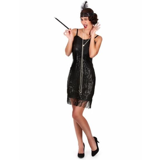 Déguisement Charleston Femme - XS - Noir - Robe à franges et dos nu -  Costume pour soirée déguisée - Cdiscount Jeux - Jouets
