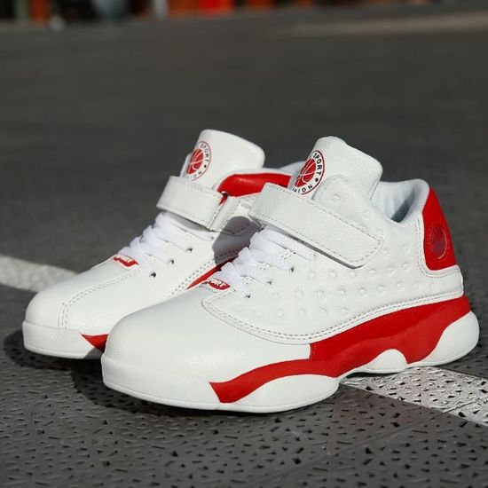 WOWEI Chaussures de Basket-Ball pour Enfants Garçon Basketball Chaussures Baskets Mode Léger et Confortable Garçon Chaussures Baskets de Sport Course Sneaker (EMJ-A36, 33EU