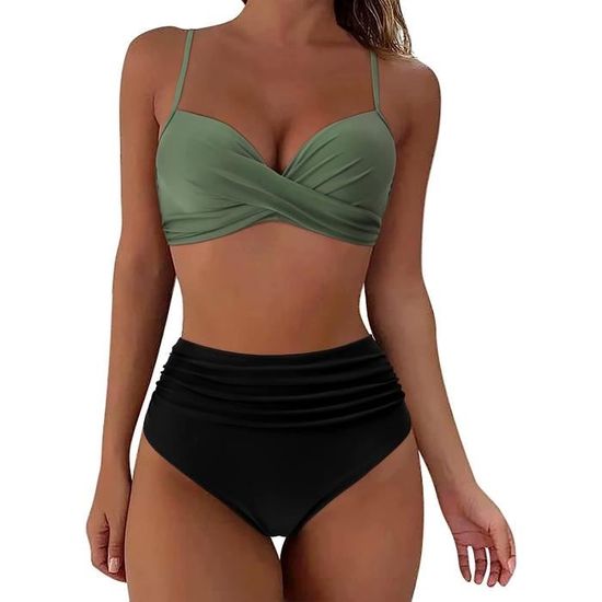 Maillots De Bain Femme 2 Pièces Taille Haute Vintage Bikini