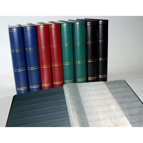 Prophila Album Pour Timbres 16 Pages - Intérieur Noir - Couverture Bleue - 23x30,5 Cm