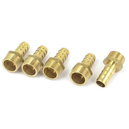 Sourcing Map - Lot De 3 Raccords Cannelés En Laiton 1/2" BSP Femelle - Pour Tuyau 8mm - Idéal Pour Air, Eau, Carburant