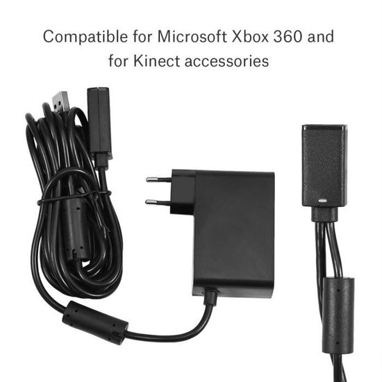 CHG Adaptateur Câble pour chargeur de capteur Microsoft Xbox 360 Kinect avec prise UECHARGEUR