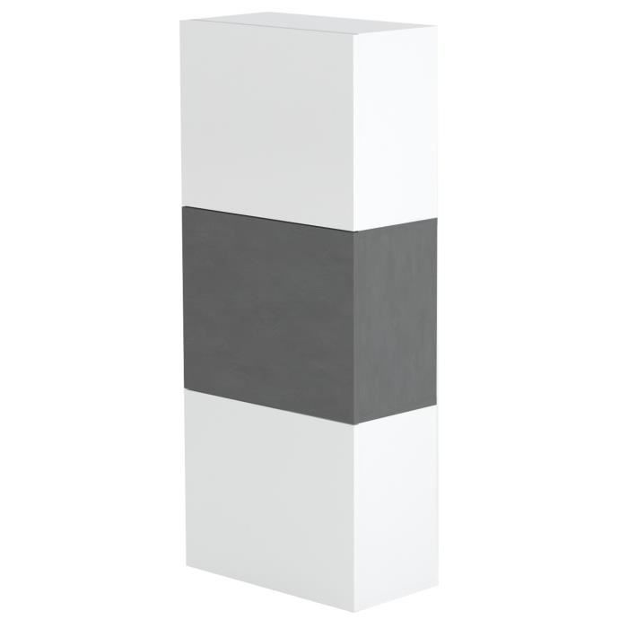 Maya Meuble A Chaussures Contemporain Melamine Laque Blanc Et