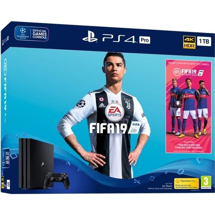 Console PS4 Pro 1To Noire/Jet Black + FIFA 19 + 14 Jours d'Essai PlayStation Plus - PlayStation Officiel