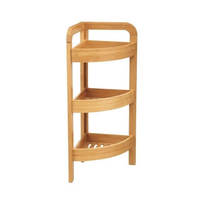 Etagère D'Angle 3 Niveaux VidaXL - Etagère Cuisine Salle De Bain Verre Trempé Et Acier Inoxydable
