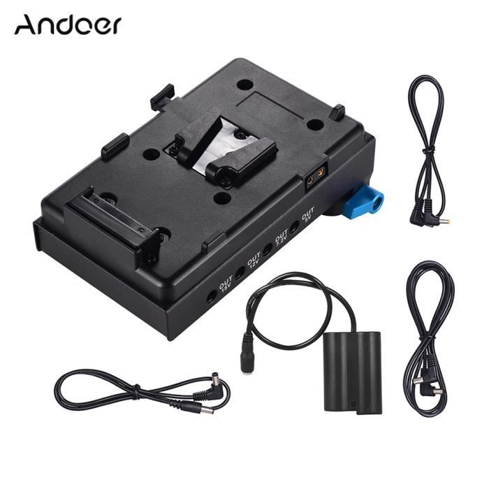 Adaptateur de plaque de batterie V-Lock Andoer à montage en V avec pince de tige à double trou de 15 mm Adaptateur de ba_Regisi