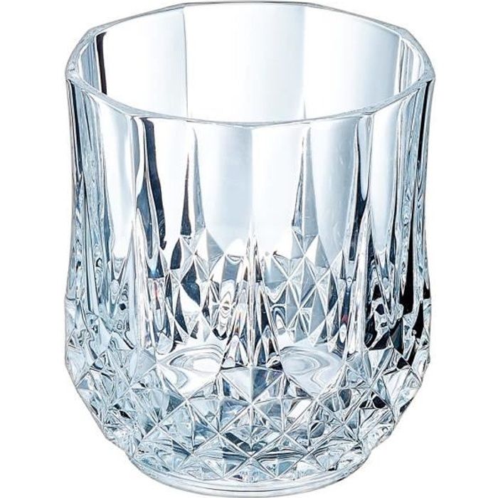 6 verres à eau vintage 32cl Longchamp - Cristal d'Arques - Verre ultra transparent au design vintage Cristal Look