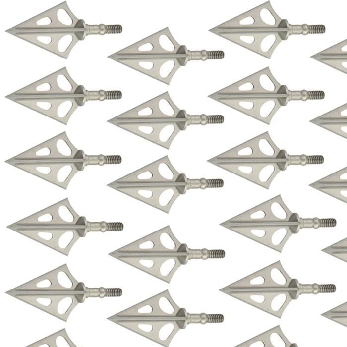 12 pcs Tir À L'arc De Chasse Broadhead 100 Grain Lames Fixes En Acier Inoxydable pour Arbalète Recurve Arc Arc à Poulies
