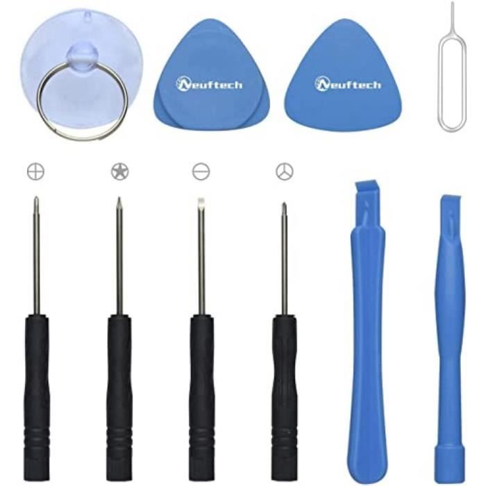 neuftech® kit outils 10 pcs démontage tournevis iphone 4, 4s, 5, 5c, 5s, 6, 6 plus, 7, 7 plus