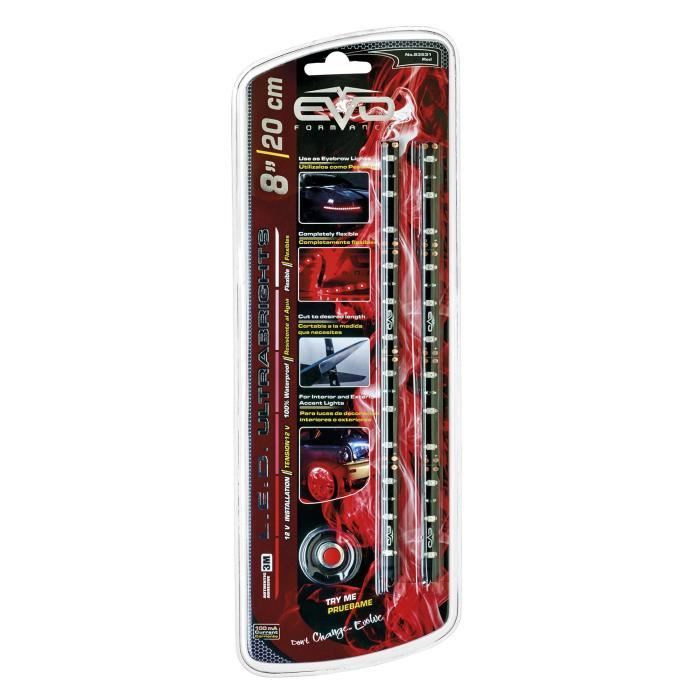 2 Bandes Led Ultrabright Rouge 20CM