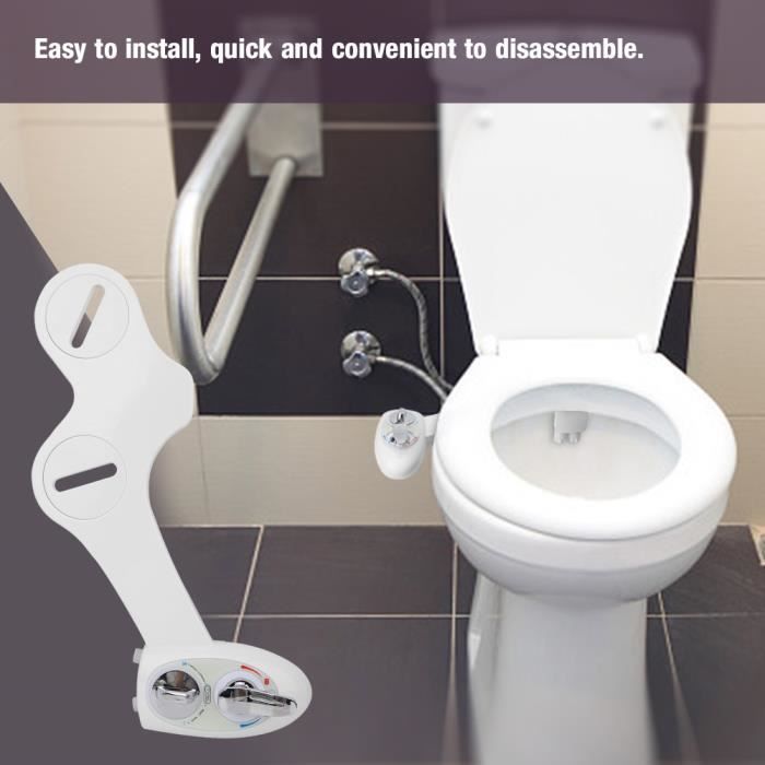WONGJSHOP®accessoire de toilette de bidet Bidet de toilette eau froide chaude double buse accessoire de siège de toilette