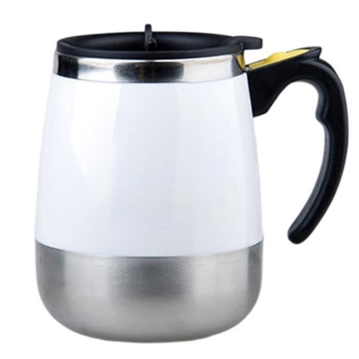 Gourde - Bouteille isotherme,Tasse à café en acier inoxydable AIA99 Tasse à remuer Auto electique à remuer soi même, - Type White