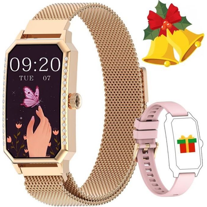 Blackview Montre Connectée Femme Smartwatch Diamant Incrusté Fréquence Cardiaque SpO2 Pour Samsung Huawei Xiaomi Iphone Android iOS